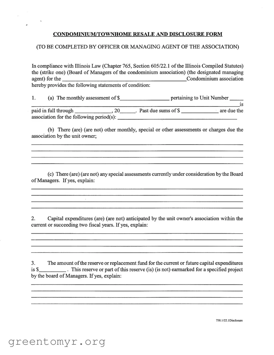 Fill in a Valid Act 221 Disclosure Template