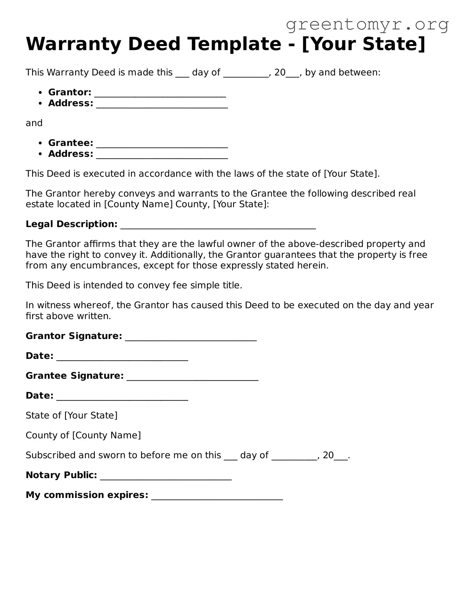 Valid Deed Form