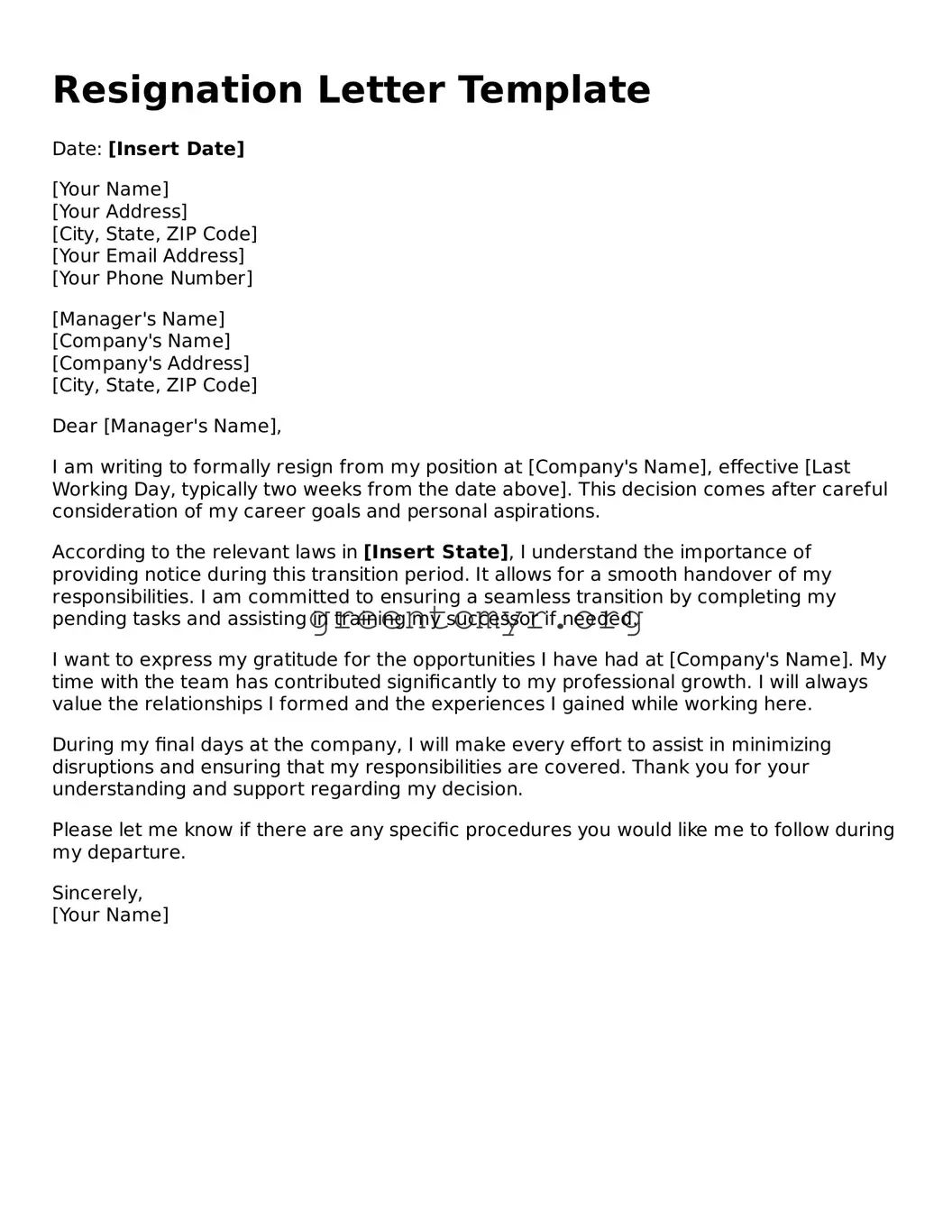 Valid Resignation Letter Form