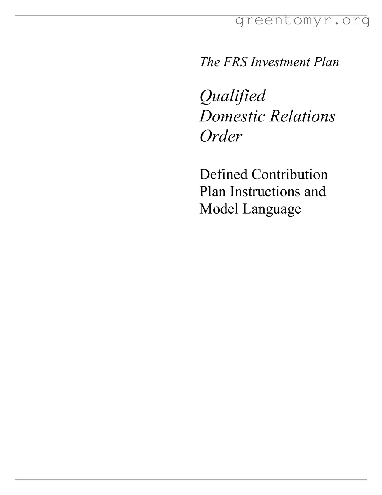 Fill in a Valid Qdro Template