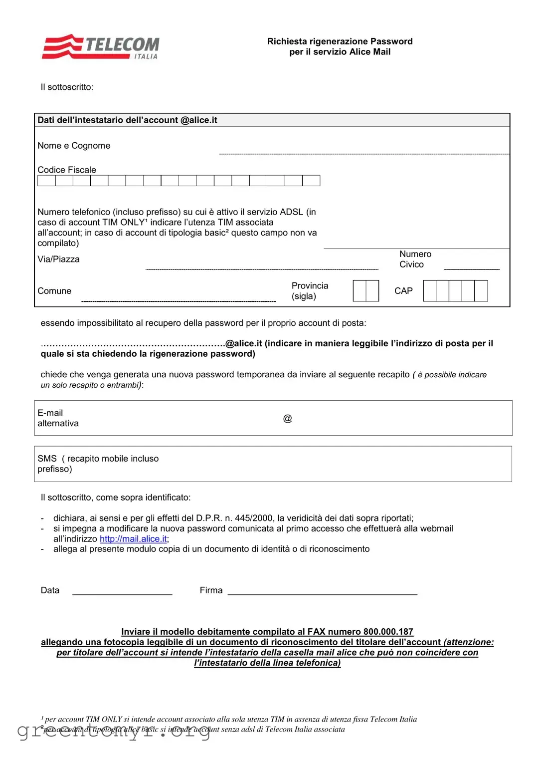 Fill in a Valid Moduli Telecom Reset Password Template