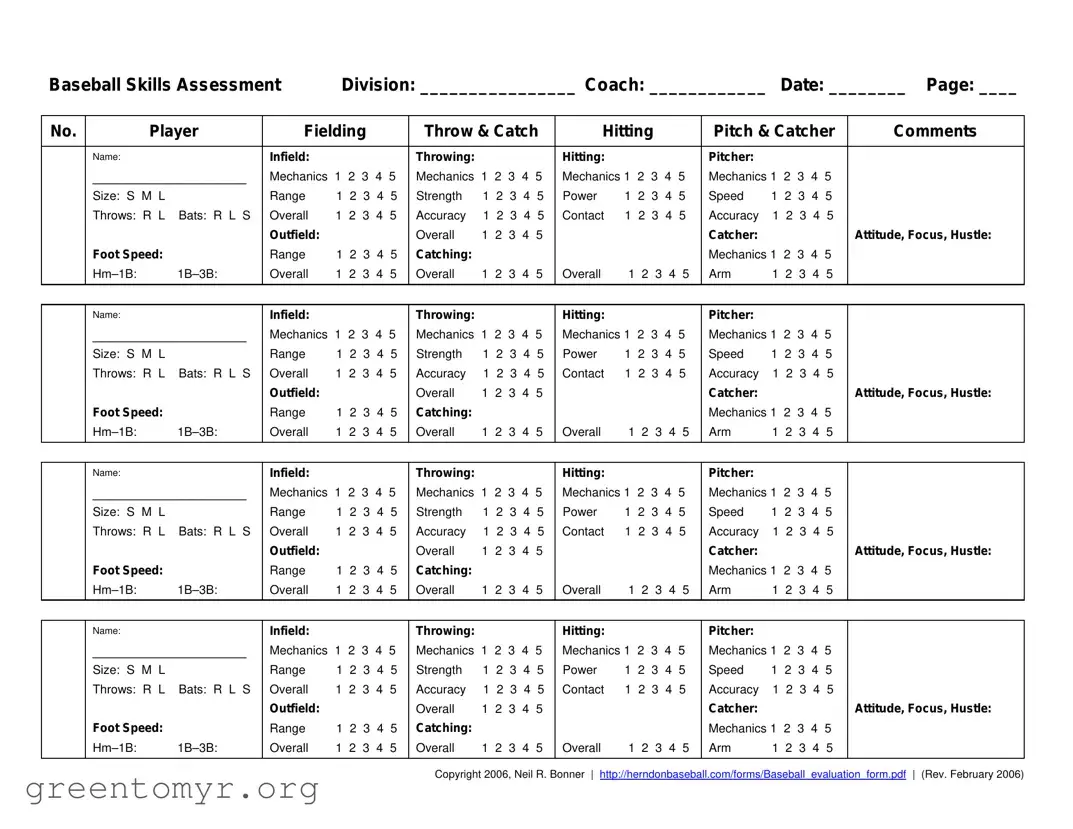 Fill in a Valid Baseball Assessment Template