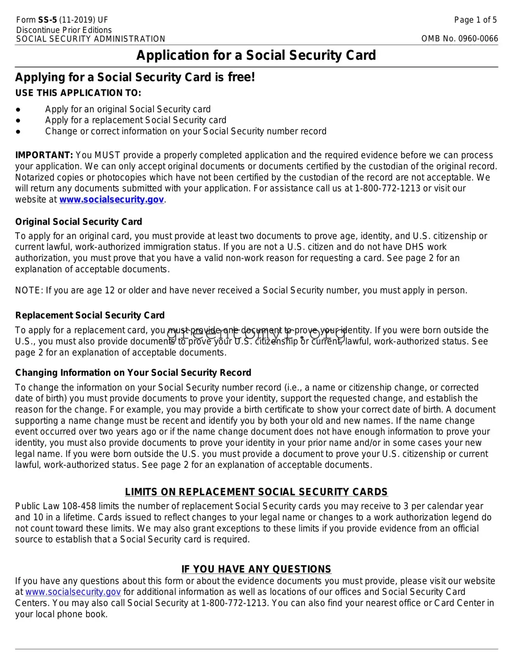 Fill in a Valid SSA SS-5 Template