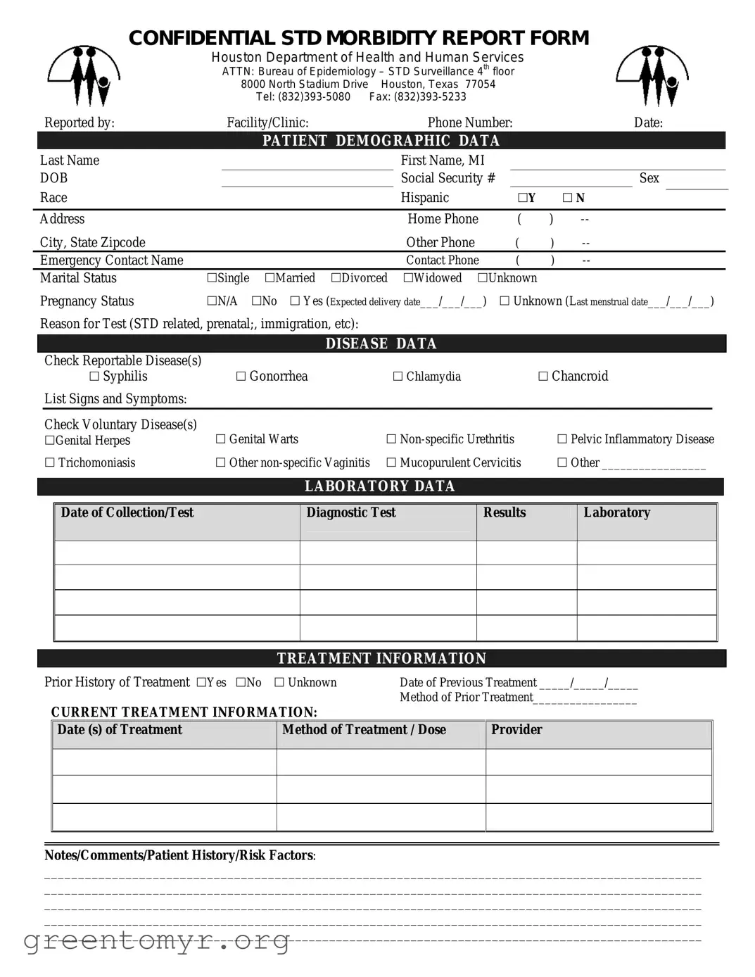 Fill in a Valid Confidential Std Morbidity Report Template