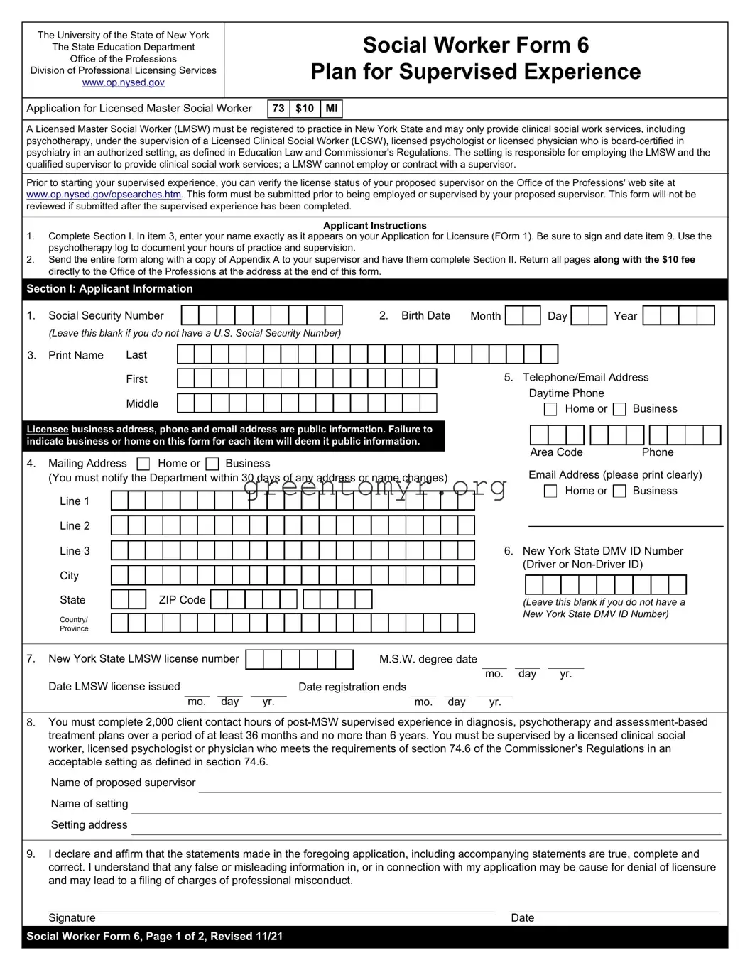 Fill in a Valid Supervision Hours Template