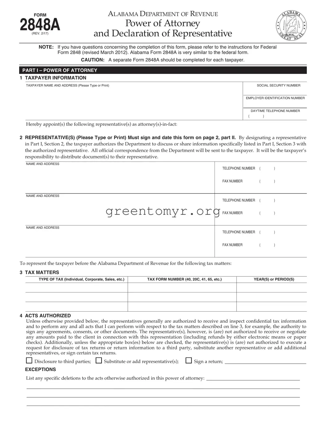 Fill in a Valid Tax POA 2848a Template