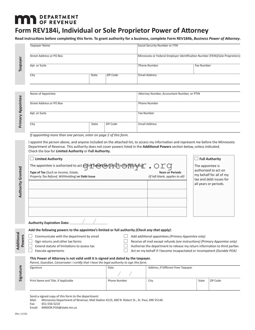 Fill in a Valid Tax POA Template