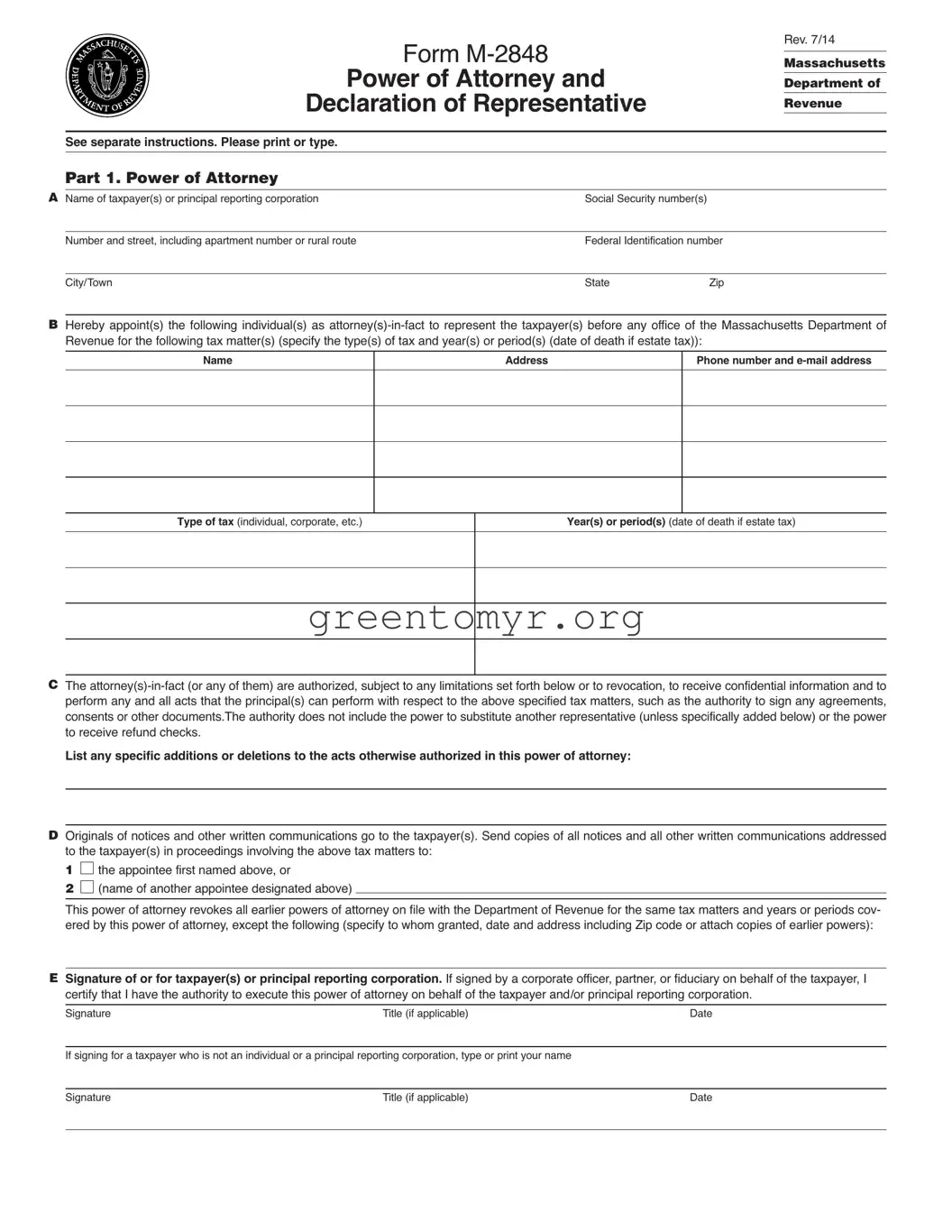 Fill in a Valid Tax POA m 2848 Template