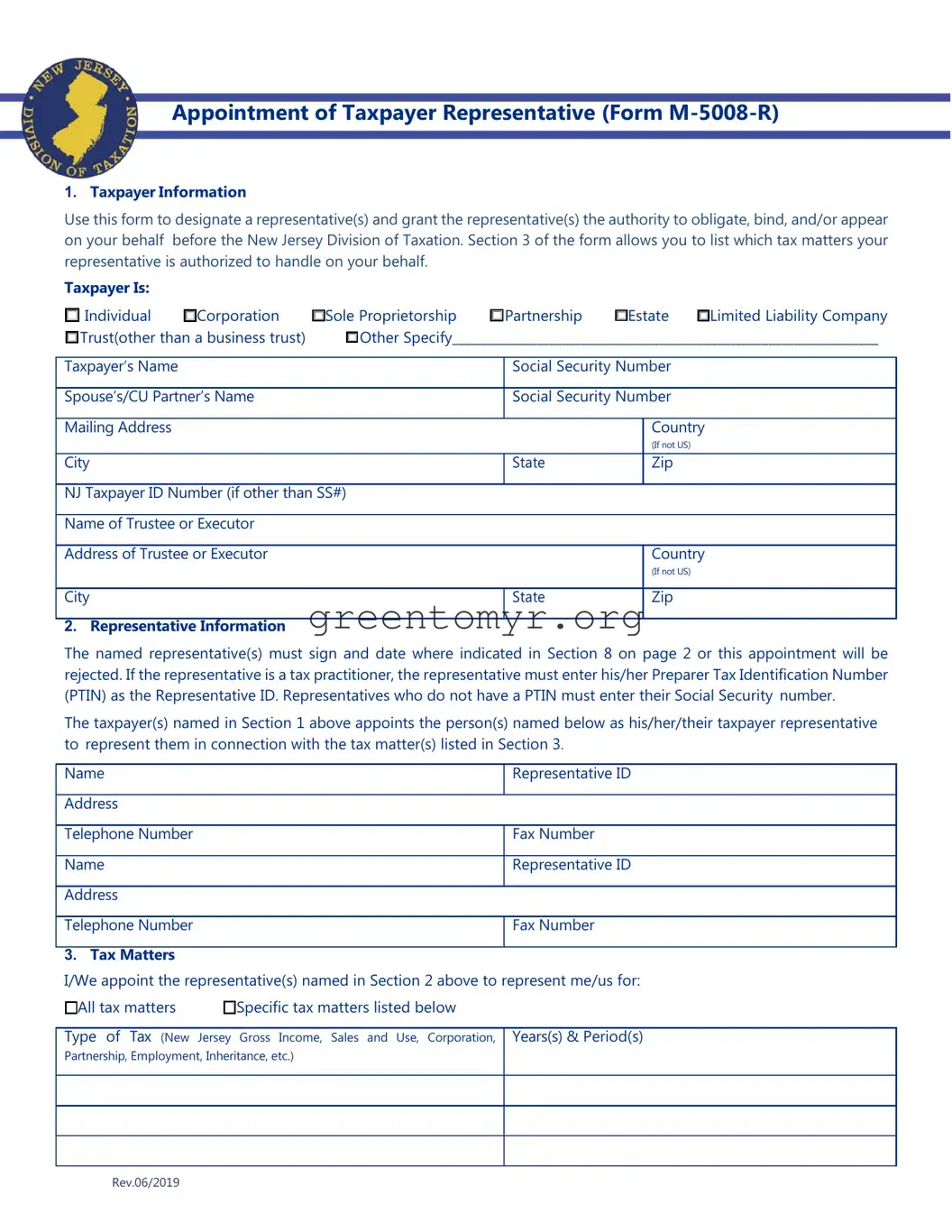 Fill in a Valid Tax POA m-5008-r Template