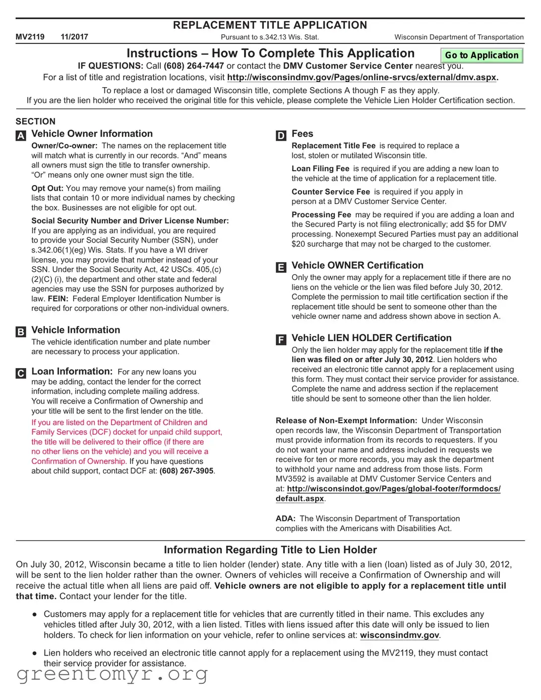 Fill in a Valid Mv2119 Template