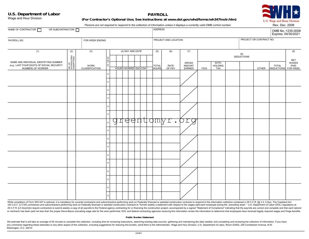 Fill in a Valid U.S. DoL Template