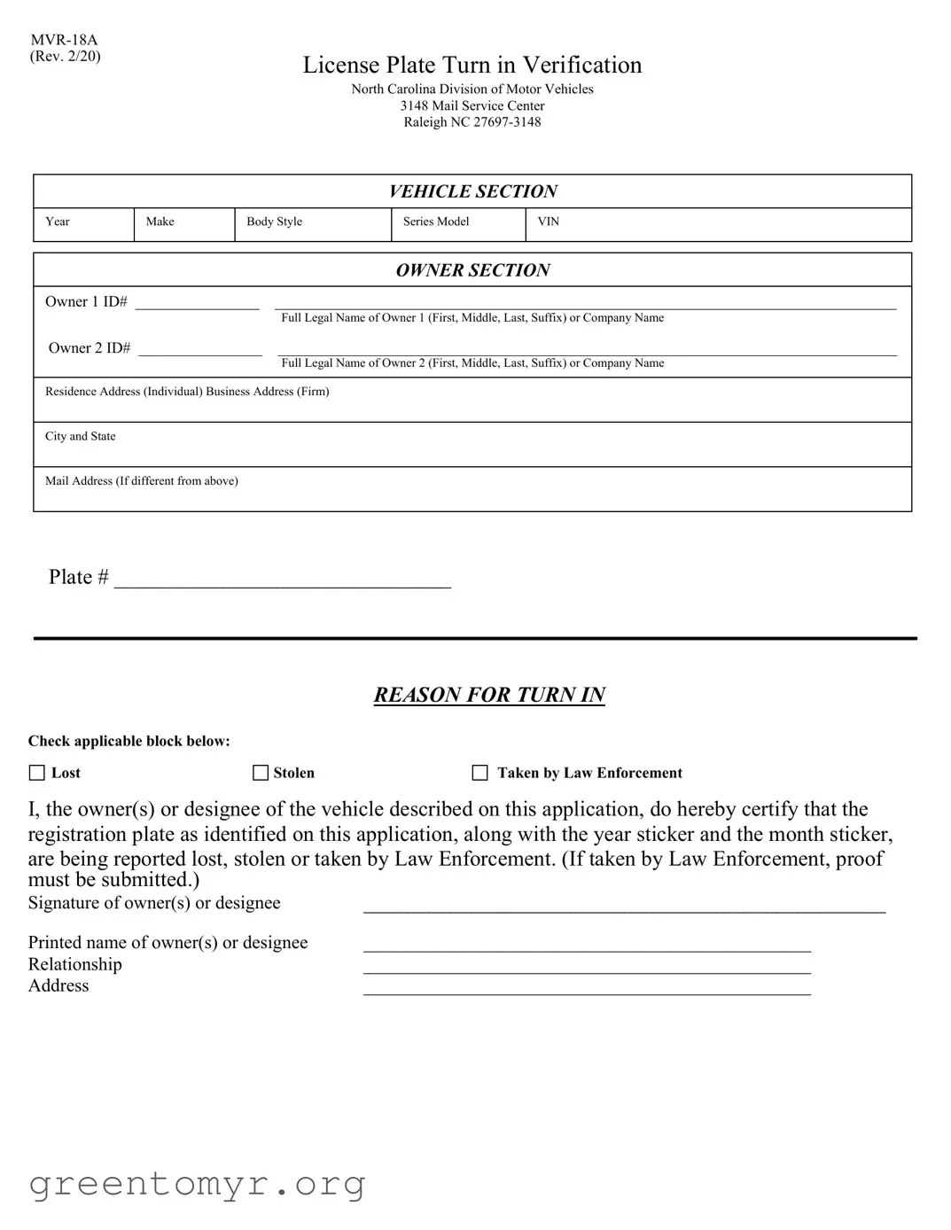 Fill in a Valid Mvr 18A Template