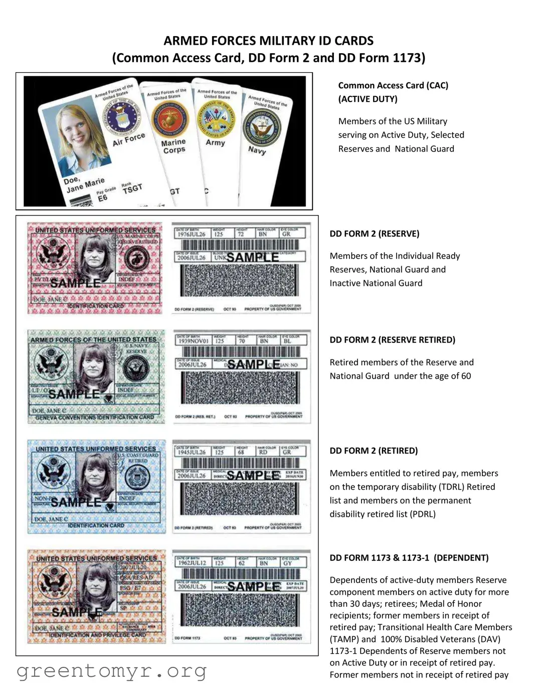 Fill in a Valid Military 1173 Template