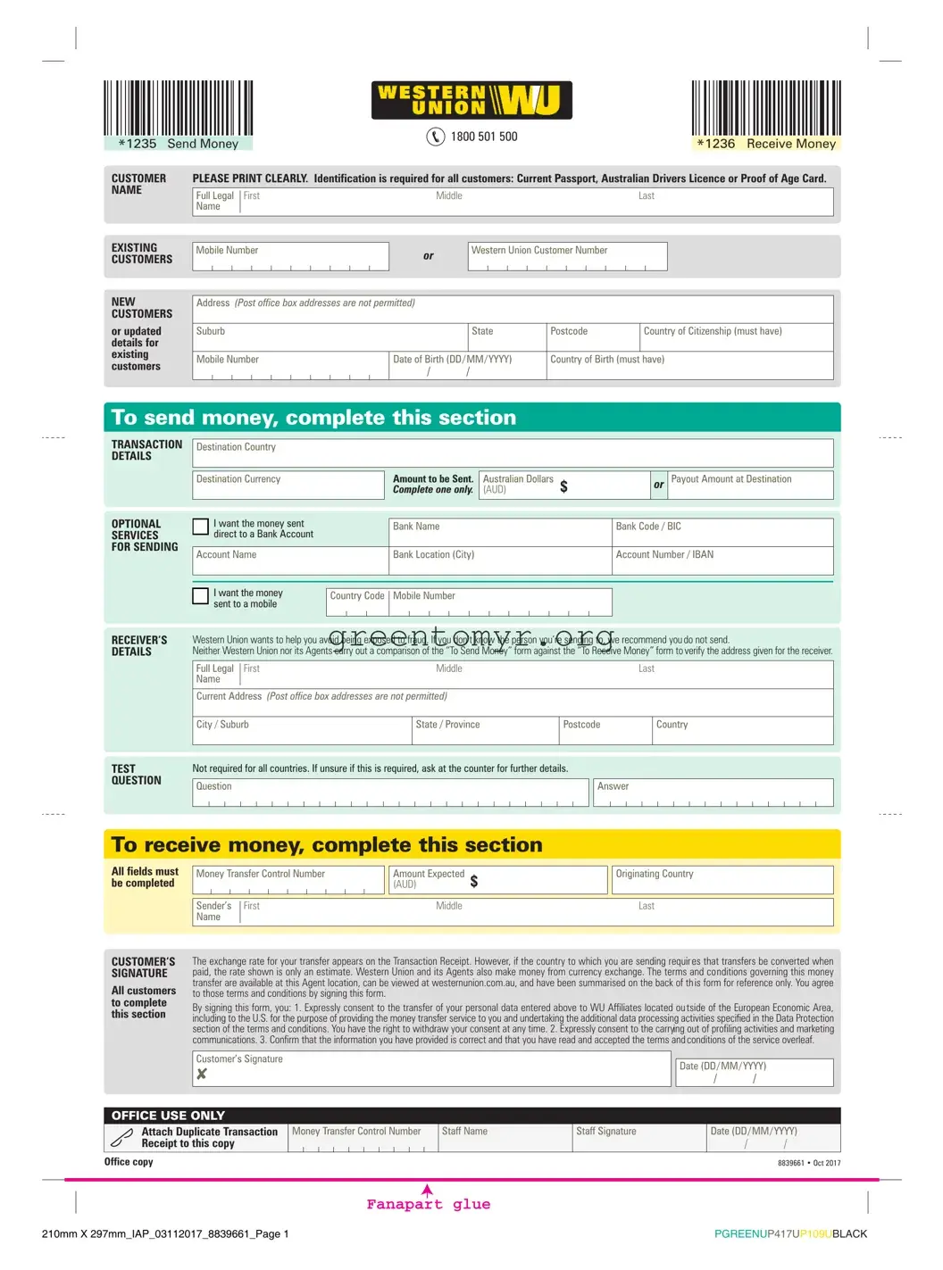 Fill in a Valid Western Union Template